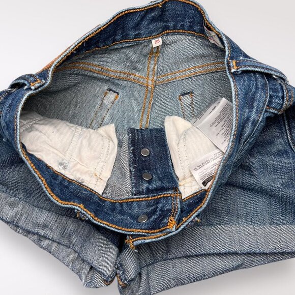 Levi's White Oak Cone Denim Button-Fly Jean Shorts 25 🔸Rare Blank Tab🔸 - Picture 8 of 10